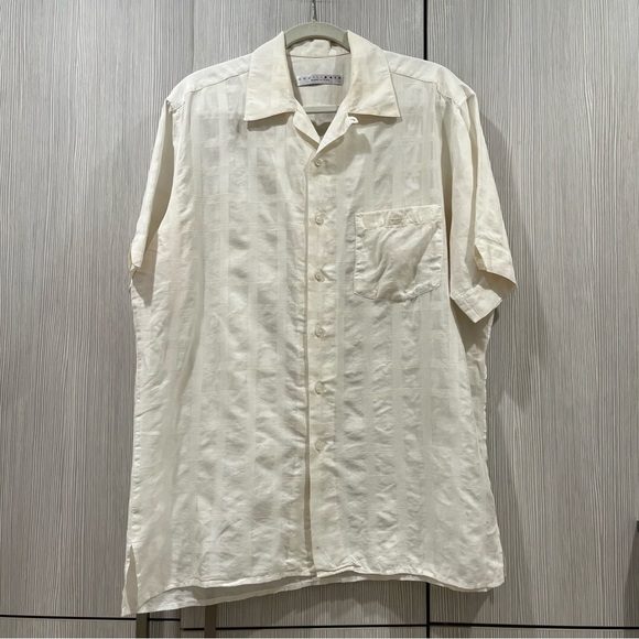 Equilibrio (Italy) | Short Sleeve Button Down Shirt | Off White | Large - Picture 2 of 11